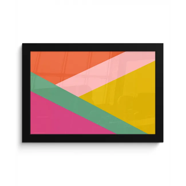 Driehoeken - Kleurrijk - Abstract fotolijst zwart zonder passe partout klein -3d