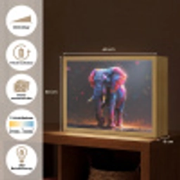 Olifant - Kleuren - Sterren - Dier Light Box met batterij (Wandlamp) middel -USP_websiteoverzichtDE