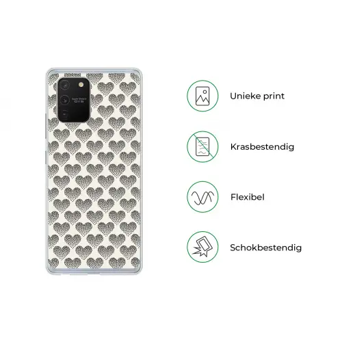 Polka - Stippen - Wit - Zwart Telefoonhoesje Samsung Galaxy S10 Lite klein 364 -specsS10Lite