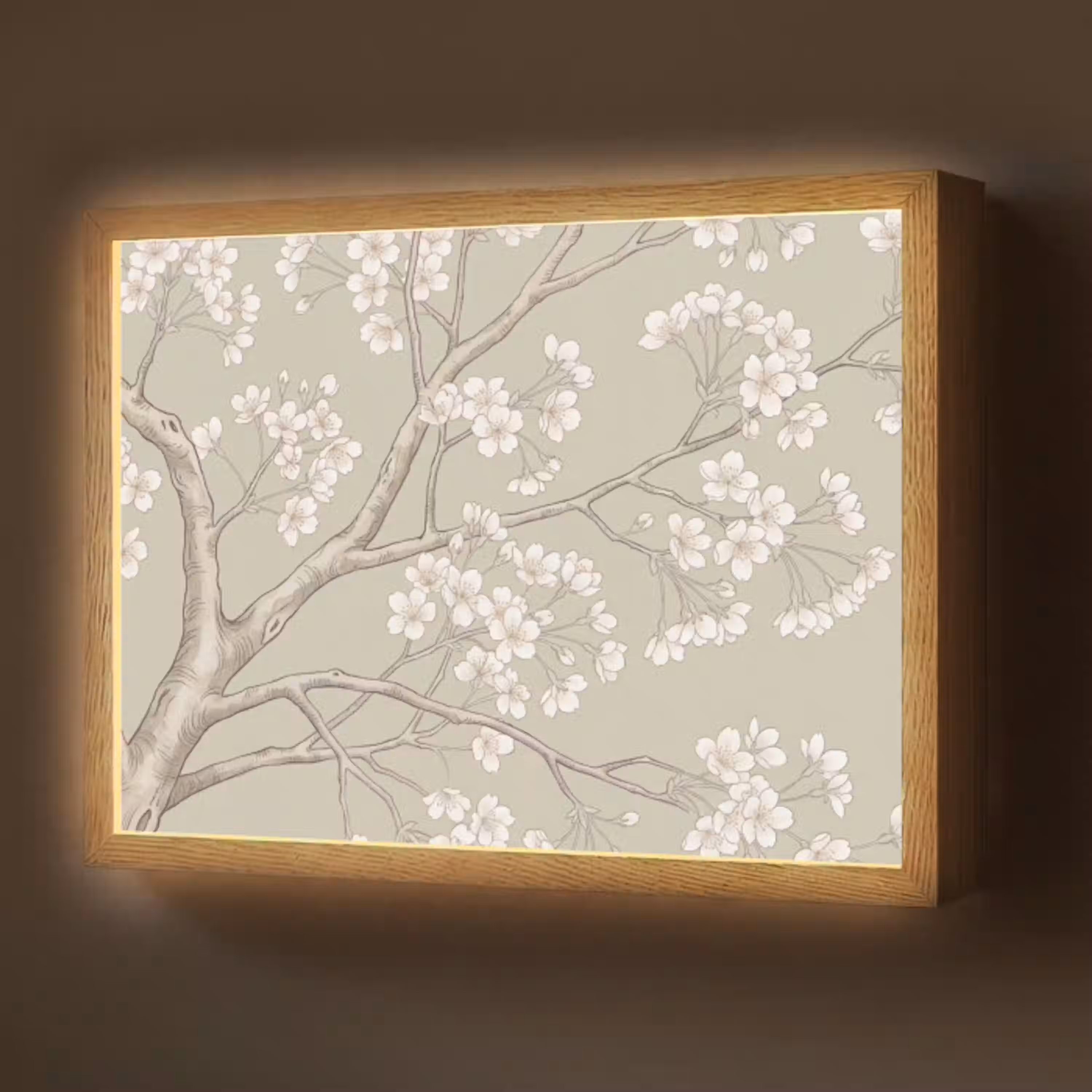 Sereen - Bloesem - Wit Light Box met batterij (Wandlamp) middel -z3d_website