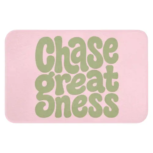 Chase greatness - Groen - Roze - Retro Badmat klein -3d