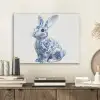 Delftsblauw - Haasje - Wit PET vilt klein -sfeer1