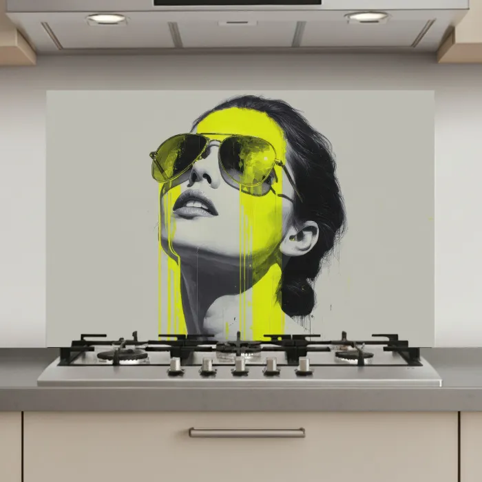 Vrouw - Bril - Verf keuken achterwand spatscherm klein -3d_website