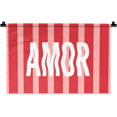 Amor - Strepen - Rood - Roze Wandkleed katoen klein -zz3d