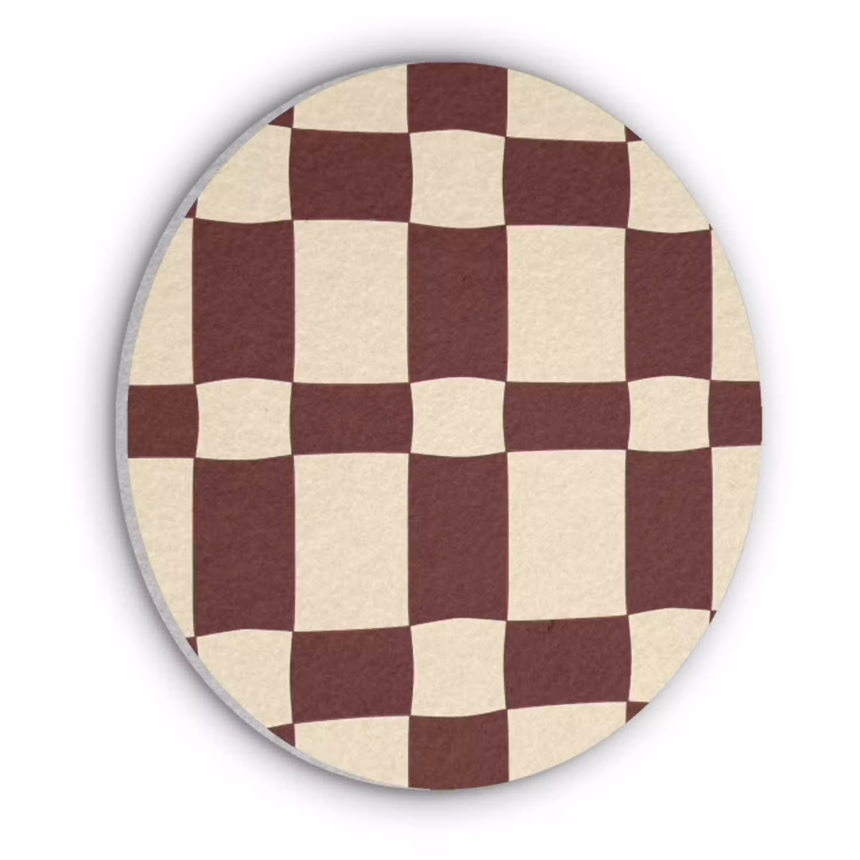Retro - Patroon - Bruin Akoestische PET Vilt - Rond klein 838 -3d