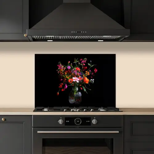 Boeket - Veldbloemen - Vaas keuken achterwand spatscherm klein -sfeer1