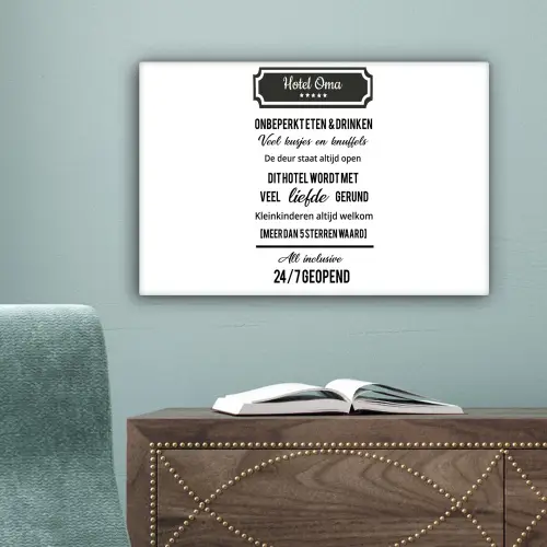 Hotel oma - Spreuken - Oma - Quotes canvas 2cm klein -sfeer4