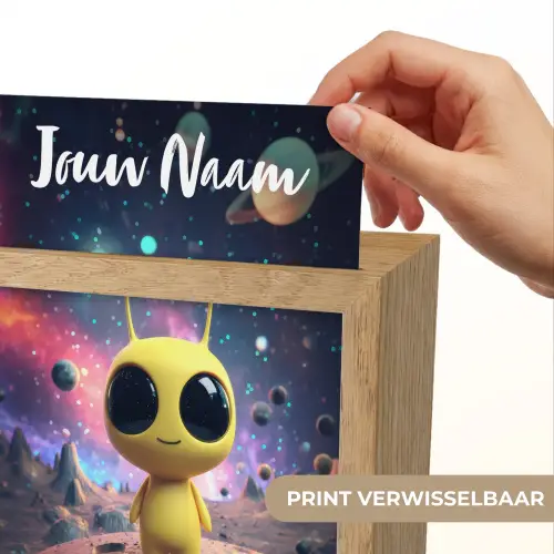 Alien - Ruimte - Geel - Planeten Light Box met kabel (Kinderlampje) klein -USP_websiteprintNL