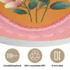 Illustratie - Bloemen - Rand - Roze Akoestische PET Vilt - Rond klein -closeup_DE