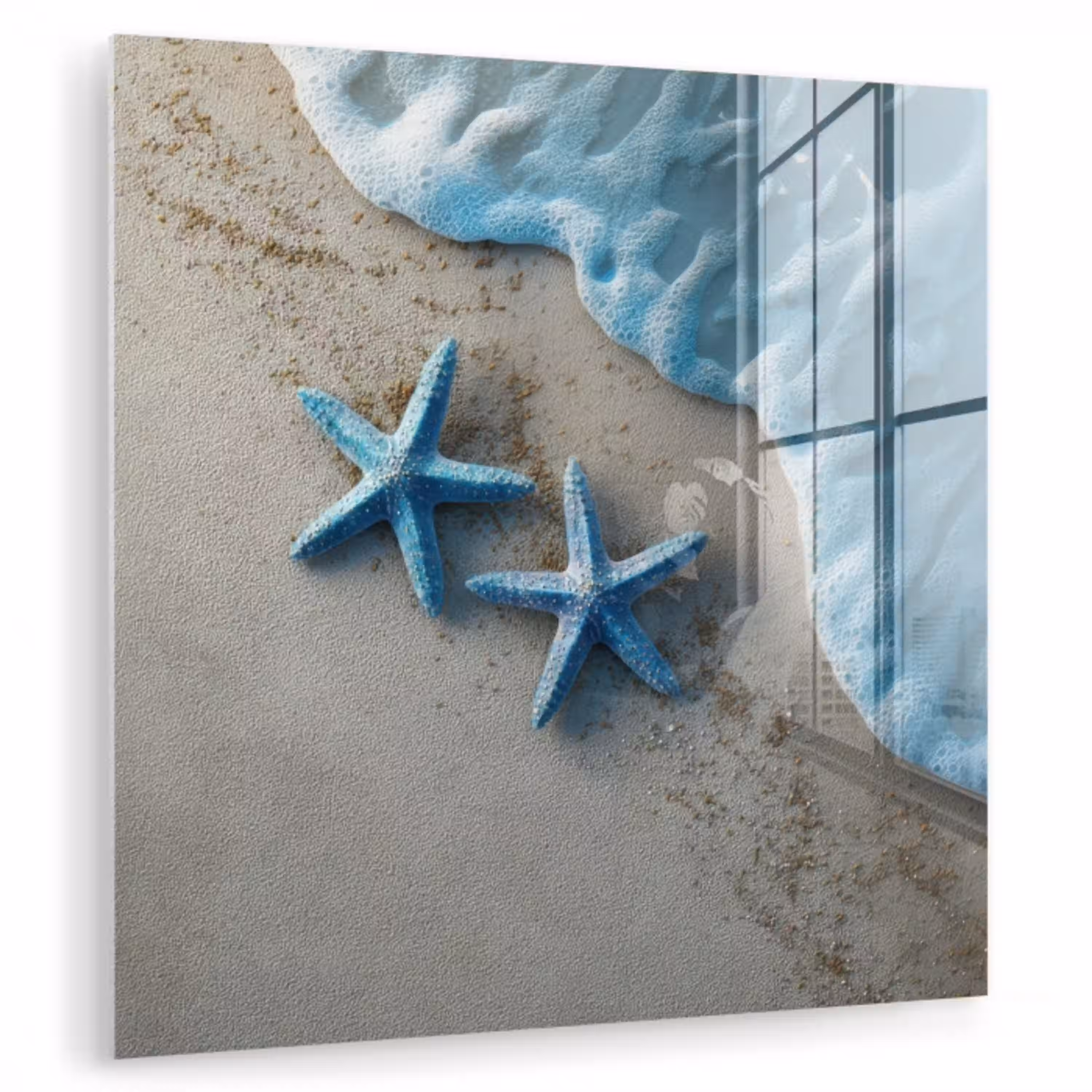 Zeesterren - Zand - Zee - Blauw plexiglas 5mm klein -zzzproduct_nieuw