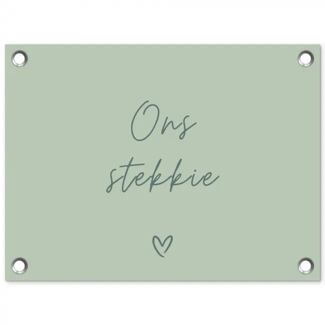 Ons Stekkie met Hart tuinposter los doek klein -3d