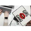 Lip - Girl - Rood - Letters laptophoes neopreen klein -bureau