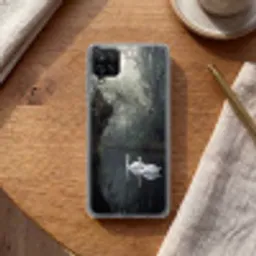 Zwanen - Rivier - Bos Telefoonhoesje Samsung Galaxy A12 klein -sfeer1