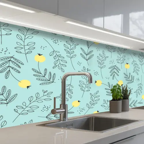 Patronen - Zaad - Planten keuken achterwand 2 middel 871 -3d_schuin