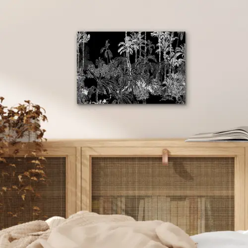 Jungle - Bomen - Bladeren - Tropical aluminium wit klein -sfeer3