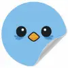 Vogel - Blauw - Eenvoudig Wandcirkel behangsticker klein -3d