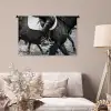 Paard - Sport - Zwart - Wit Wandkleed katoen middel -sfeer4
