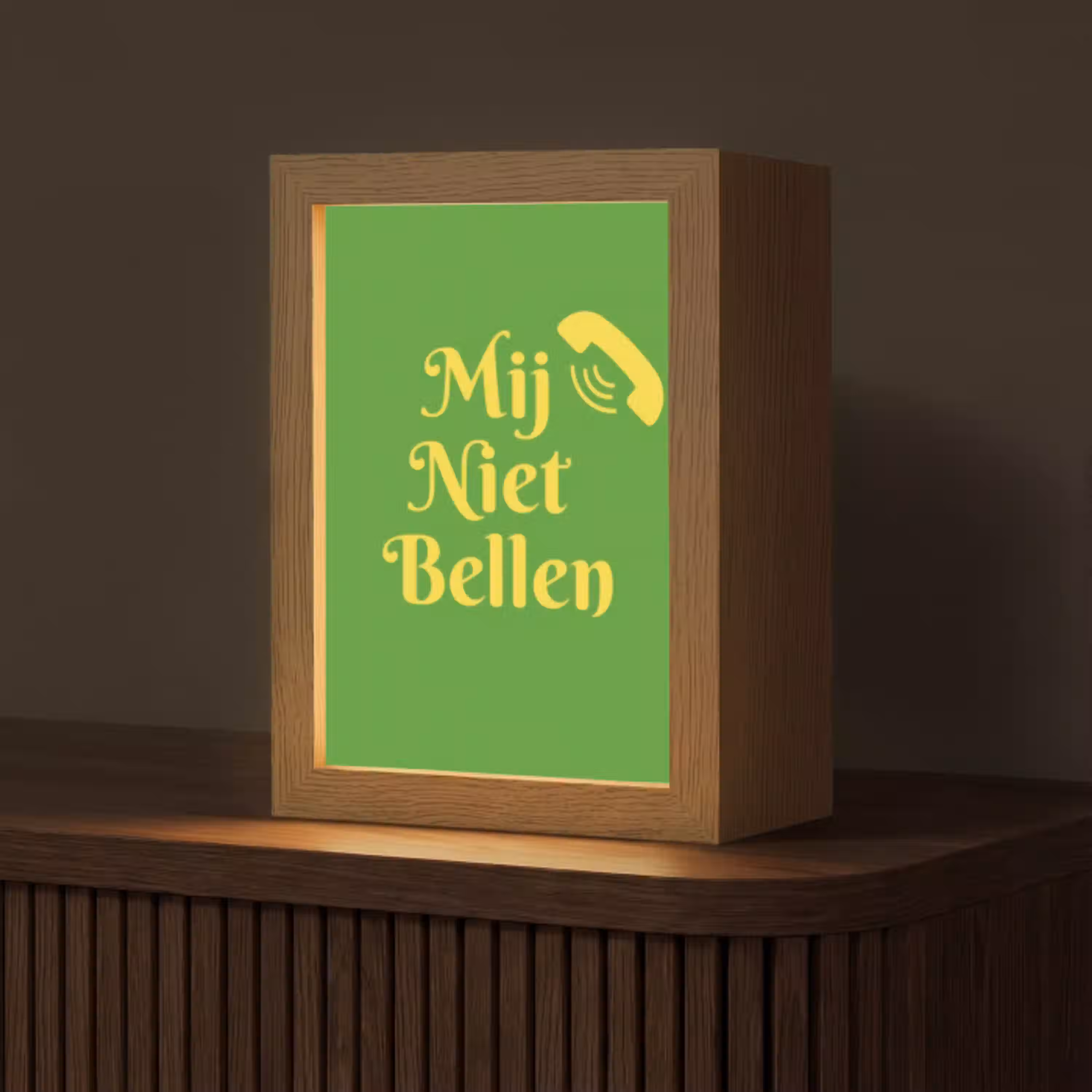 Mij niet bellen - Telefoon - Groen Light Box met kabel (Tafellamp) klein -z3d_website