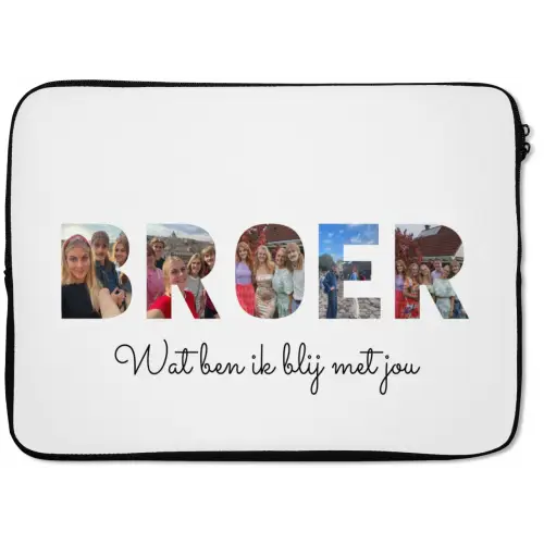 Broer - Lettercollage laptophoes neopreen klein -zkaufland3dotto