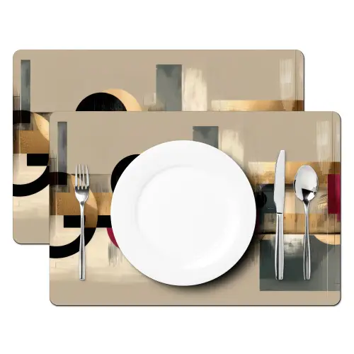 Abstract - Vormen - Beige - Texturen Placemat vinyl groot -zzsfeer2_Kitchenyeah-website