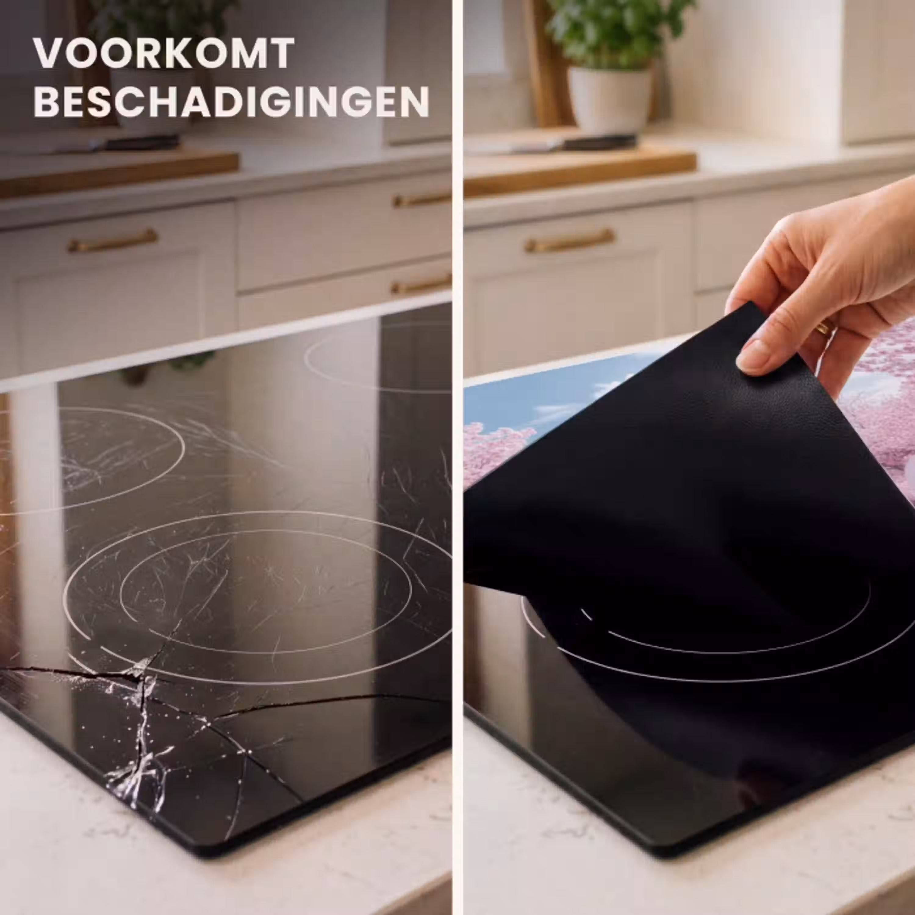 Brug - Kersenbomen - Wit Inductie beschermer vinyl 3mm middel -sfeer1