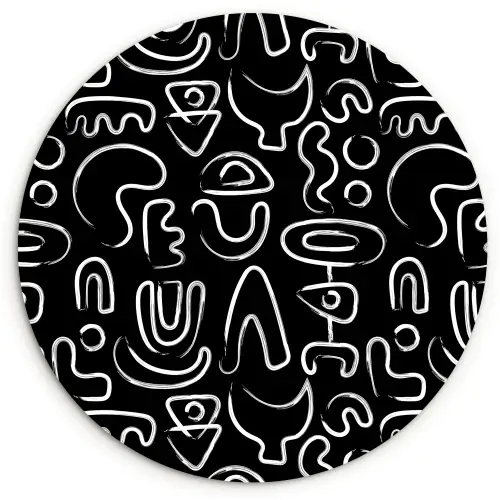 Wit - Vormen - Abstract - Zwart Wandcirkel plexiglas klein 852 -3d