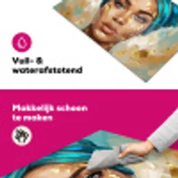 Portret - Vrouw - Schilderij - Blauw - Goud - Expressief Inductie beschermer vinyl 3mm klein -wsfeer6_website