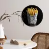 Friet - Porselein - Delfts blauw - Eten Wandcirkel kunststof plaat 5mm dik klein -sfeer4