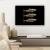 Vissen - Goud - Zwart canvas 2cm klein -sfeer6