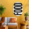 Food - Zwart - Wit - Decoratie Wandcirkel Ovaal Glas middel -sfeer4