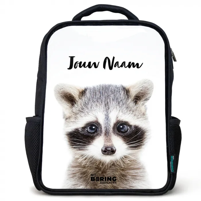 Rachid Racoon Rugzak - Zwart middel -3d