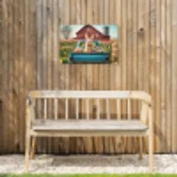 Konijn - Boerderij - Eieren Tuinposter op houten frame 2 cm dik klein -sfeer4