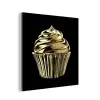 Cupcake - Eten - Goud - Zwart aluminium wit klein -3d