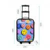 Een speels en kunstzinnig patroon van kleurrijke smileys Kinderkoffer - Zwart klein -productfoto_formaten