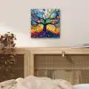 Kunst - Levensboom - Bloemen - Hippie aluminium wit klein -sfeer3