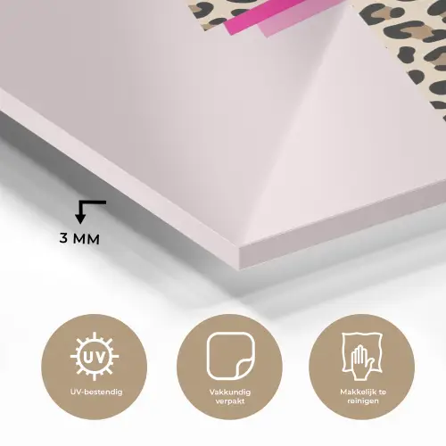 Stippen - Roze - Bliksem plexiglas 5mm klein -sfeer2