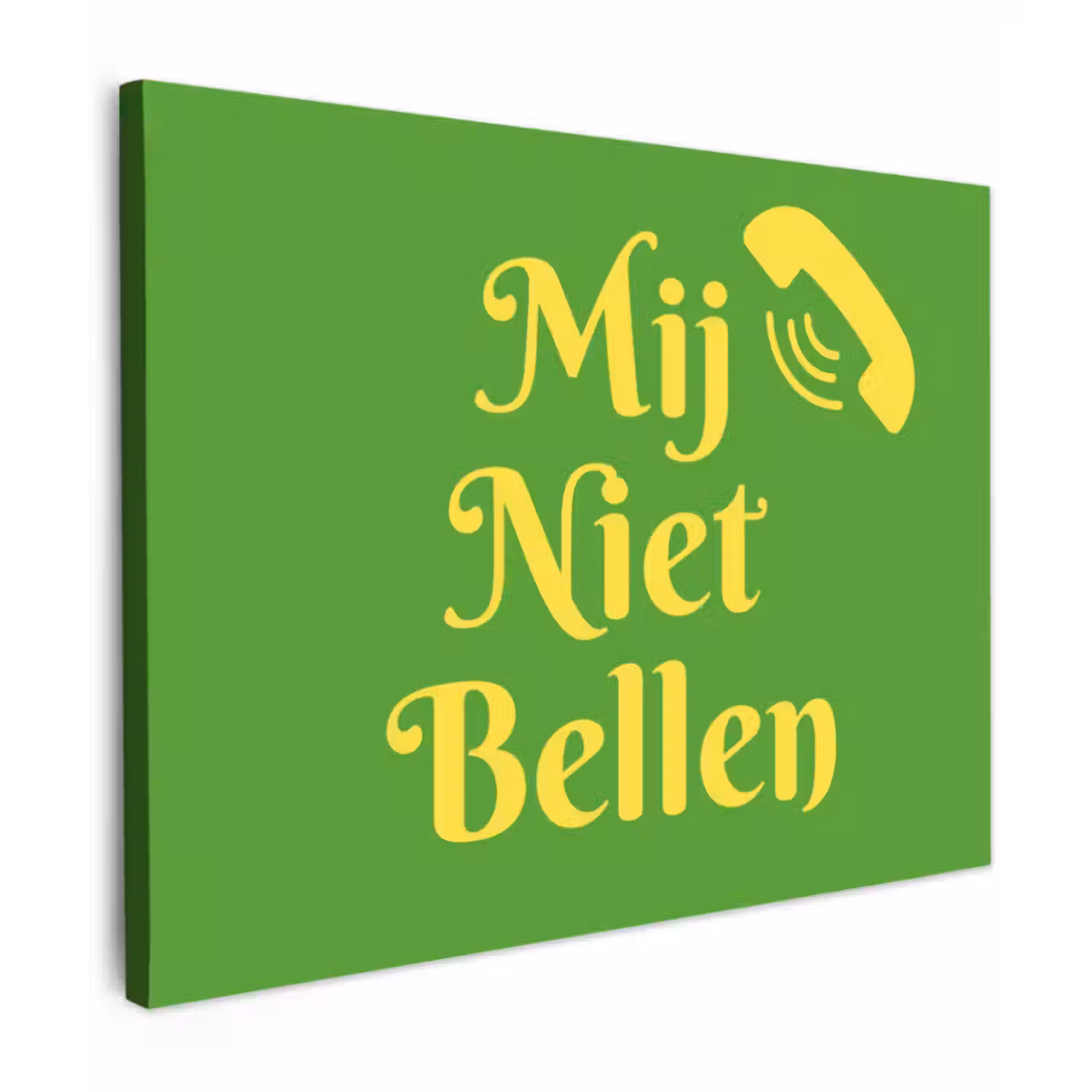 Canvas schilderij - Mij niet bellen - Telefoon - Groen