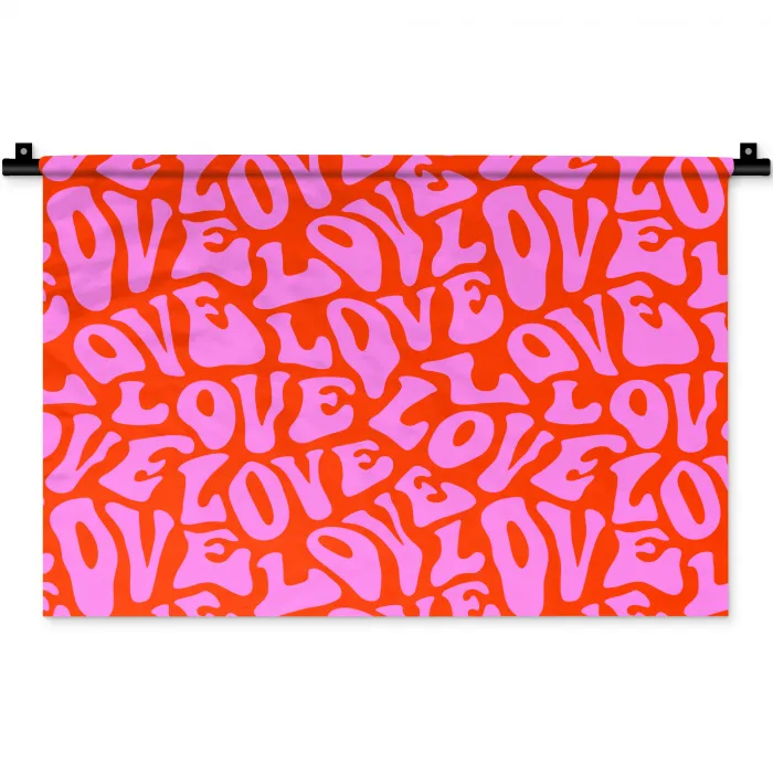 Love - Roze - Valentijn - Rood Wandkleed katoen klein 269 -zz3d