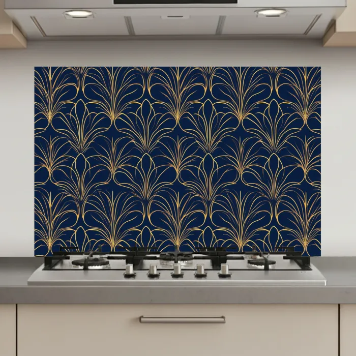 Deco - Waaier - Blauw keuken achterwand spatscherm klein 900 -3d_website
