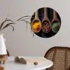 Houten - Lepels - Specerijen - Kruiden Wandcirkel behangsticker klein -sfeer3