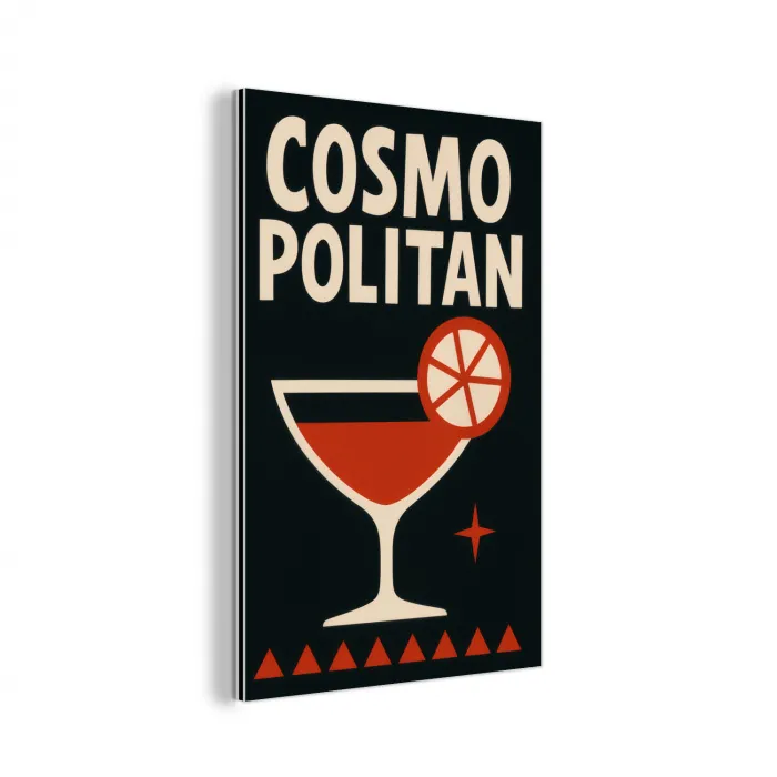 Cocktail - Zwart - Illustratie aluminium wit klein -3d