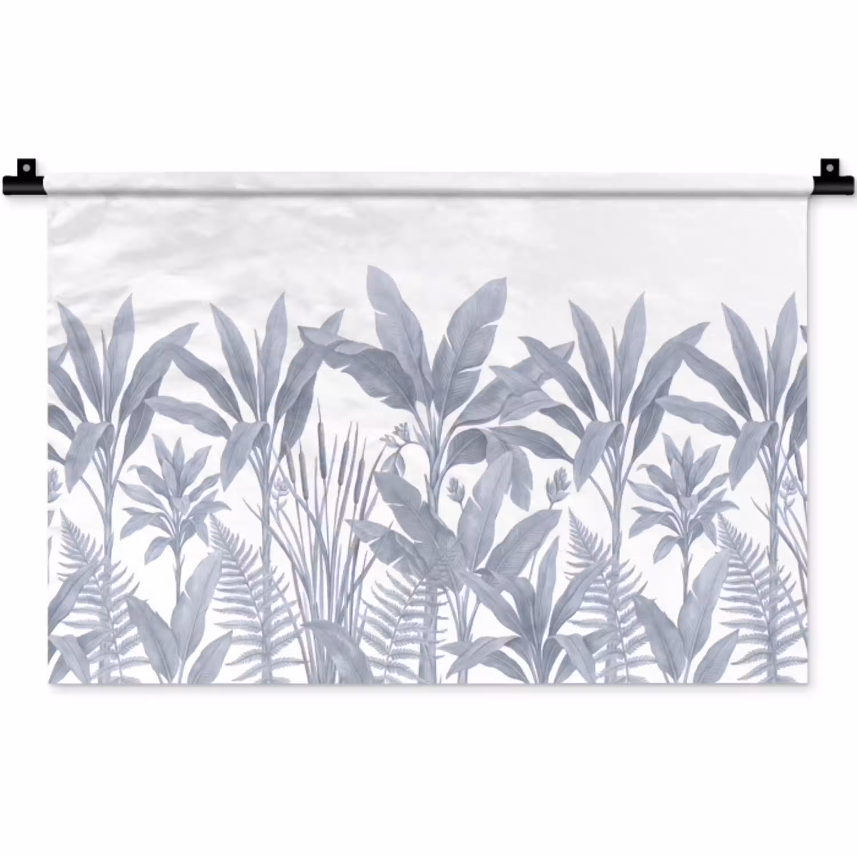 Planten - Bladeren - Natuur - Grijs Wandkleed katoen klein -zz3d