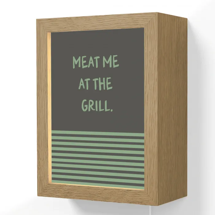 Quote - Groen - Grill - Zomer Light Box met kabel (Wandlamp) klein -3d