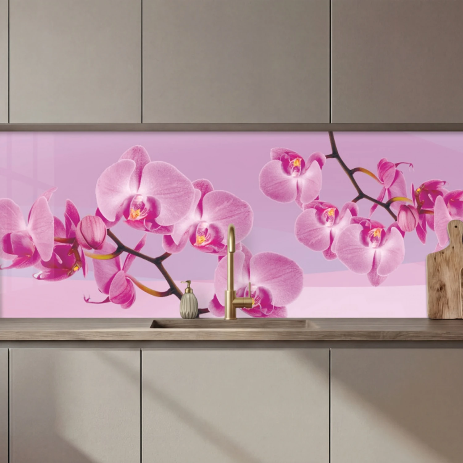 Bloemen - Orchidee - Roze keuken achterwand 2 middel zz_3dshopping