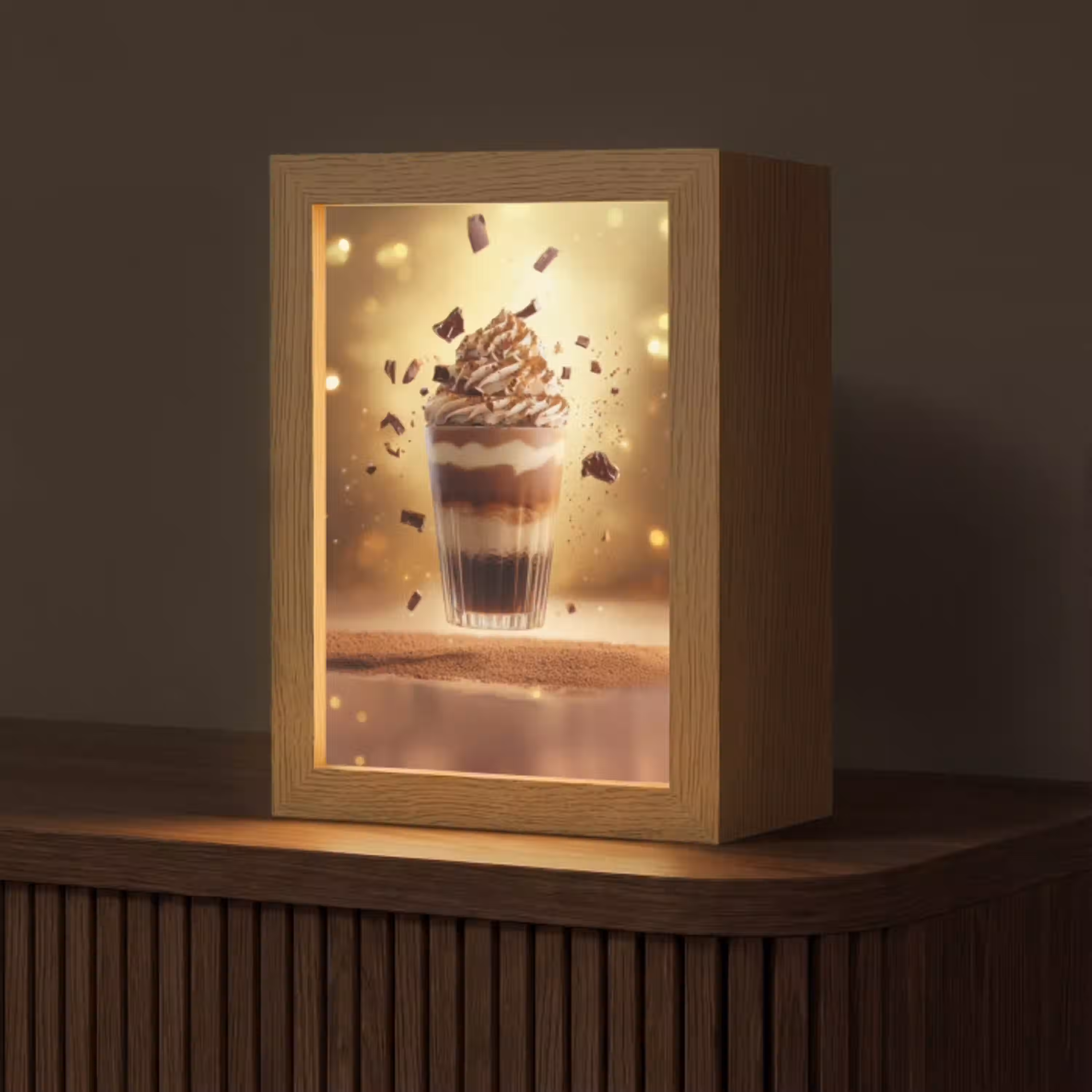 Dessert - Chocolade - Zoet - Eten Light Box met kabel (Tafellamp) klein -z3d_website