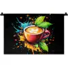 Koffie - Graffiti - Drinken - Abstract Wandkleed katoen klein -zz3d