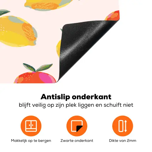 Vruchten - Sinaasappels - Citroen Inductie beschermer vinyl 3mm klein 276 -zzzzzzz-td-onderkant
