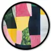 Abstract - Roze - Lappen - Vormen - Geel Fotolijst rond zonder passe partout klein -3d