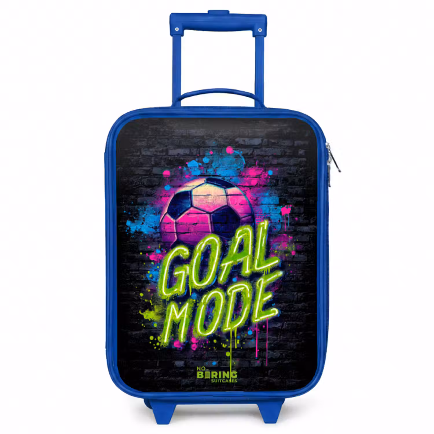 Kinderkoffer - Blauw - Neon - Graffiti - Voetbal - Kleurrijk
