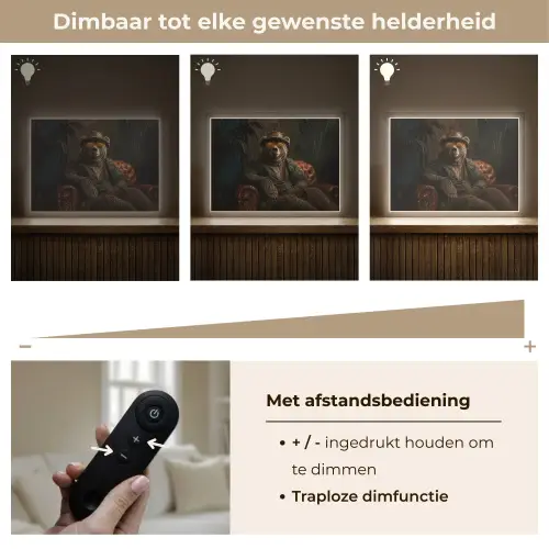 Beer - Bruin - Pak - Hoed Light Box met batterij (Wandlamp) middel -USP_dimbaarNL